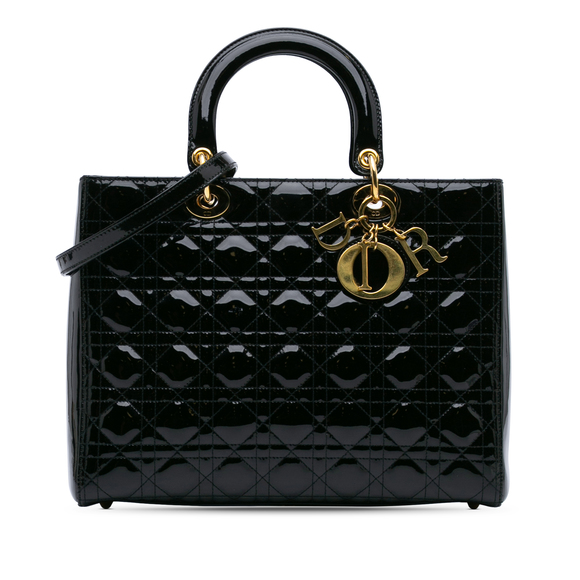 Pre-Loved Dior Large Patent Cannage Lady Dior - Picture 1 of 10